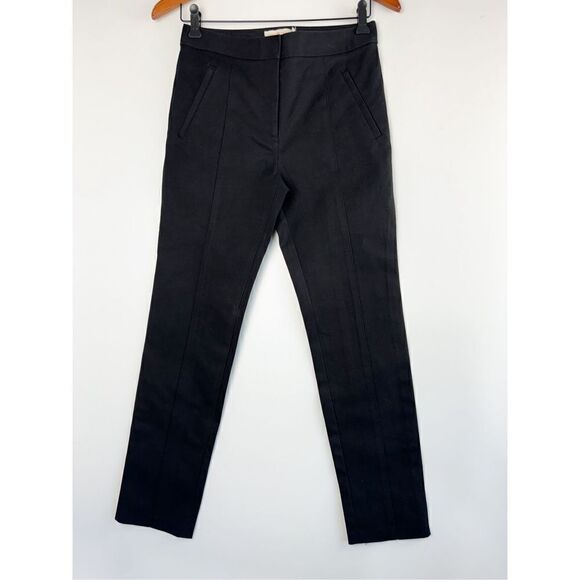 Tory Burch Women's Black Zip Pockets Stretch Vanner Slim Leg Ankle Pants Size 2 - Picture 2 of 7